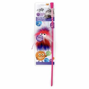AFP Furry Ball Cat Fluffer Wand Red