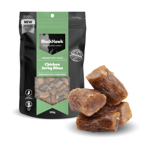 Black Hawk Puppy Chicken Jerky Bites 100g BB March 26