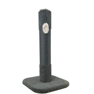 KatAttack Delta Scratch Post Square Base Dark Carpet & Sisal