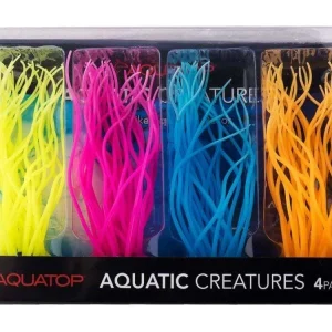 Aquatop Silicon Anemone Aquarium Plant Assorted 4 pk (ATP plnt sil sea anemone 4pk)
